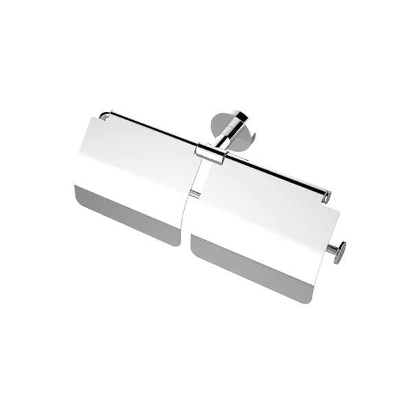 Suporte duplo para papel higiênico com tampa