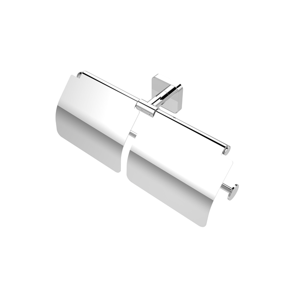 Suporte duplo para papel higiênico com tampa