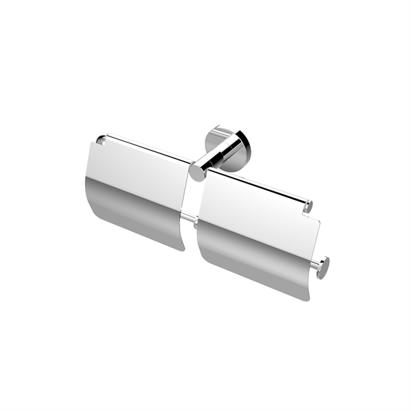 Suporte duplo para papel higiênico com tampa