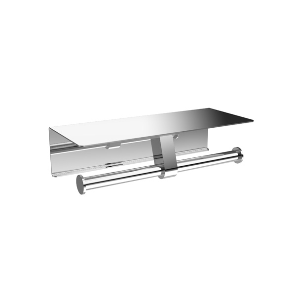 V12 Suporte duplo para papel higiênico com prateleira - 21